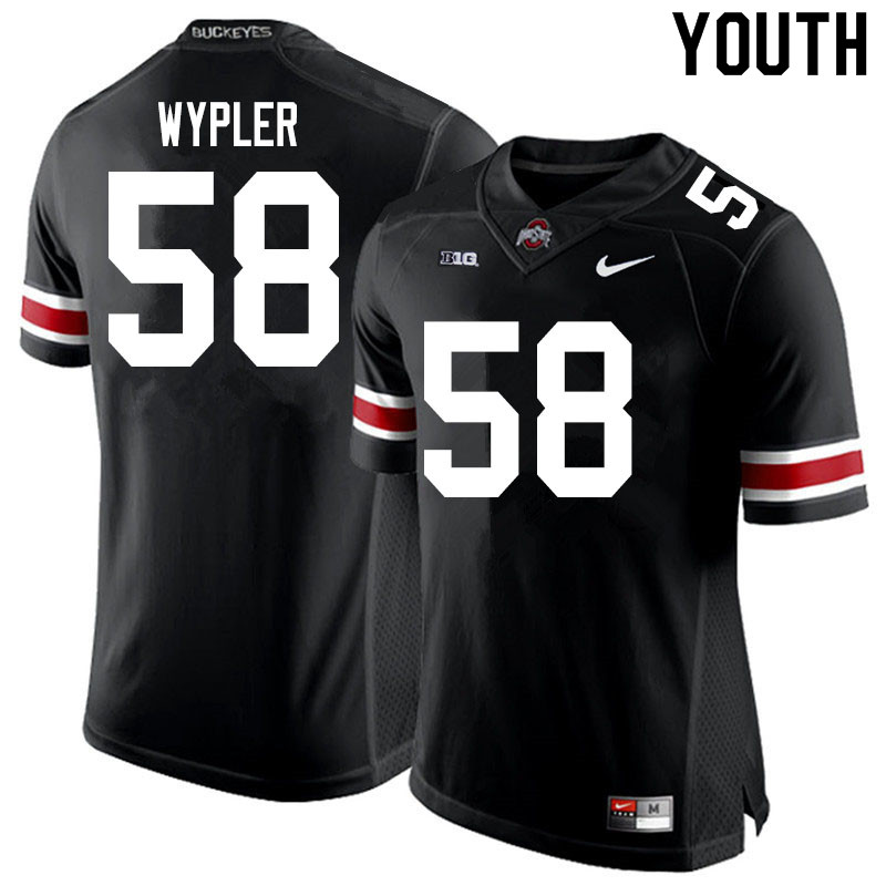 Ohio State Buckeyes Luke Wypler Youth #58 Black Authentic Stitched College Football Jersey